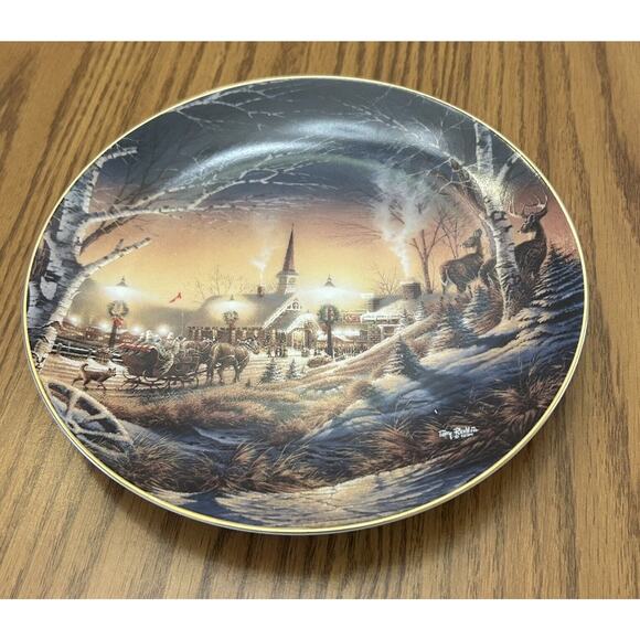 Terry Redlin Collector Plate with Gold Band NIGHT on the TOWN Plate #3720 A - Picture 1 of 5